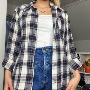White and purple flannel